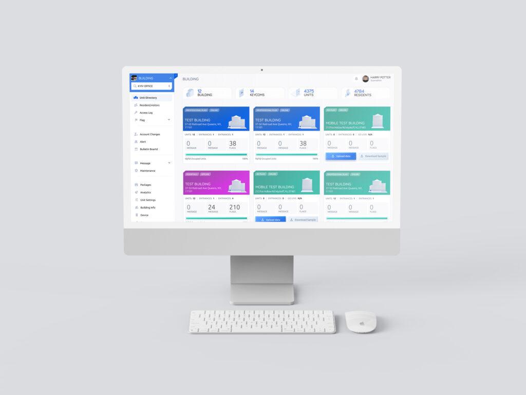 white computer showcasing mvi building super admin access